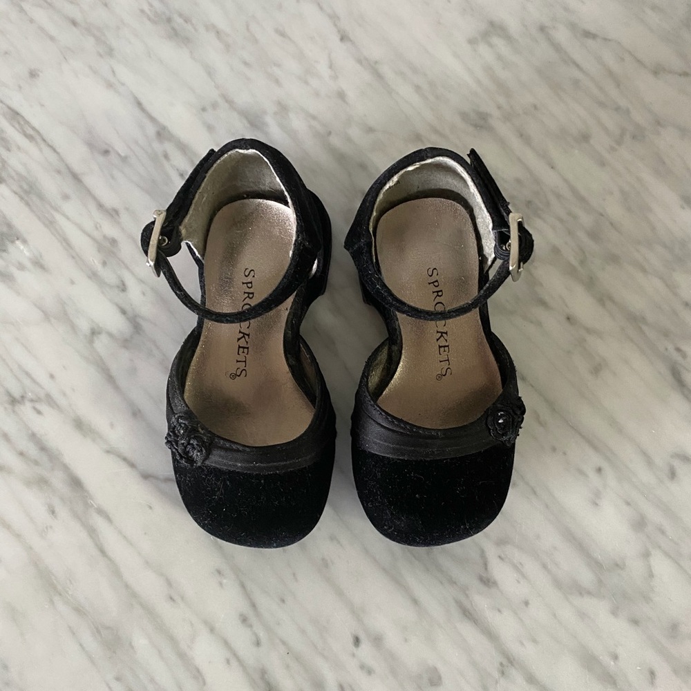 VELVET shoes heels baby black chic dress